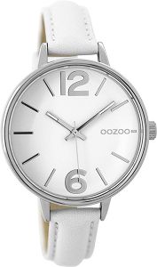 OOZOO Timepieces White Leather Strap C9480