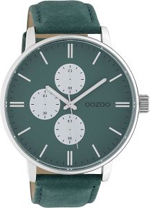 OOZOO Timepieces XXL Green Leather Strap C10313