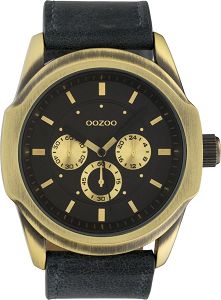 OOZOO Timepieces XXL Black Leather Strap C10319