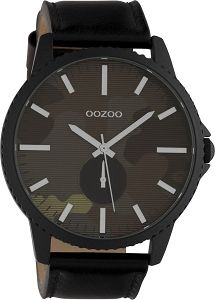 OOZOO Timepieces XXL Black Leather Strap C10334