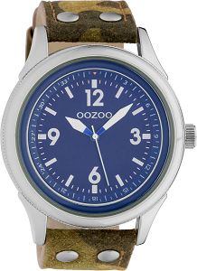 OOZOO Timepieces XXL Blue Leather Strap C10351