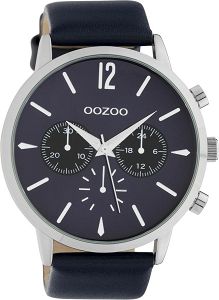 OOZOO Timepieces XXL Blue Leather Strap C10358