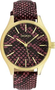 OOZOO Timepieces Gold Pink Leather Strap C10433