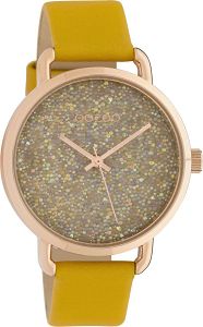 OOZOO Timepieces Rose Gold Yellow Leather Strap C10462
