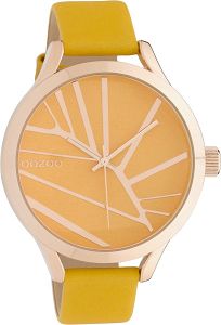 OOZOO Timepieces XL Rose Gold Yellow Leather Strap C10465