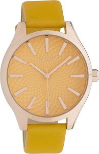 OOZOO Timepieces XL Rose Gold Yellow Leather Strap C10466