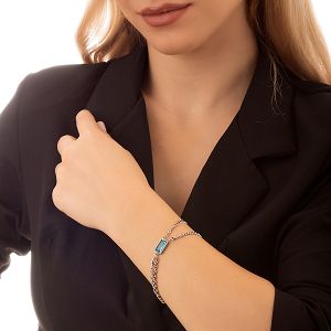 Βραχιόλι Από Ανοξείδωτο Ατσάλι Με Swarovski AS25285