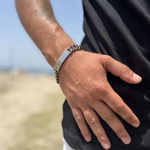 Βραχιόλι Ταυτότητα Από Ανοξείδωτο Ατσάλι Με Χάραξη AS28348