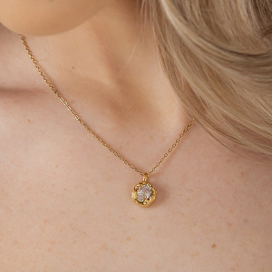 Κολίε Από Ατσάλι Επιχρυσωμένο 24Κ AS13806