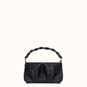 Black Straw Mini Fluffy - Mini Bag by Christina Malle CM97031