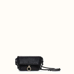 Black Straw Mini Soft Bag - Crossbody Mini Bag by Christina Malle CM97027