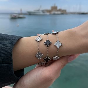 Βραχιόλι Λουλούδι Clover Shiny Από Ατσάλι MI29645
