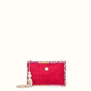 Fuchsia Straw Clutch - Clutch by Christina Malle CM97121