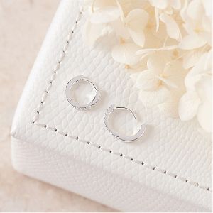 Σκουλαρίκια Κρίκοι 2x15mm Από Ασήμι 925 Με Ζιργκόν PS48735