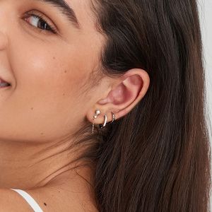 Σκουλαρίκια Κρίκοι 2x15mm Από Ασήμι 925 Με Ζιργκόν PS48735