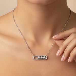 Κολίε Move Από Ατσάλι Με Κινούμενα Ζιργκόν MI13736