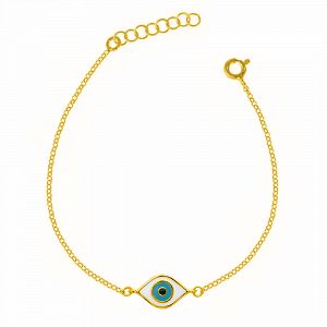 Βραχιόλι Από Ασήμι 925 Επιχρυσωμένο Με Ματάκι TM21893