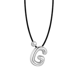 Κολιέ Από Κορδόνι Με Μονόγραμμα Balloon Από Ατσάλι Και Μαργαριτάρι MI13572