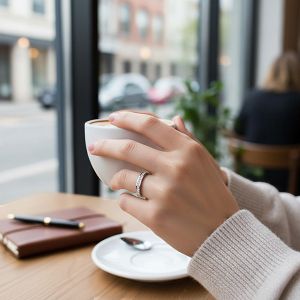 Δαχτυλίδι Βέρα Από Ατσάλι Με Κρύσταλλα TU30955