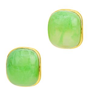 Σκουλαρίκια Marble Candy Πράσινο Από Ατσάλι Επιχρυσωμένο MI43444