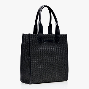 Black Straw Shopper Bag - Shoulder Bag by Christina Malle CM96445