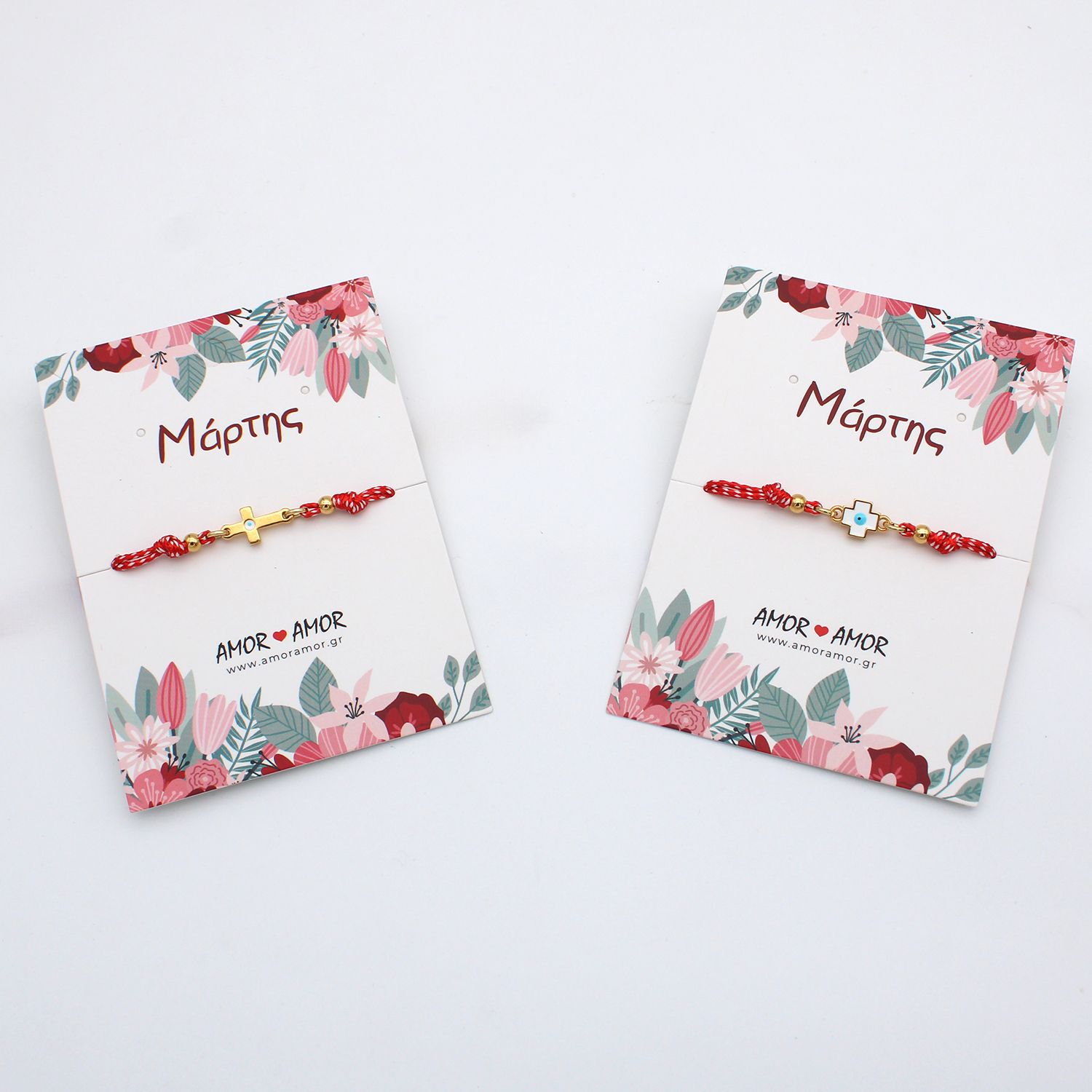 Βραχιόλι Μαρτάκι Με Σταυρό Και Ματάκι AA21066