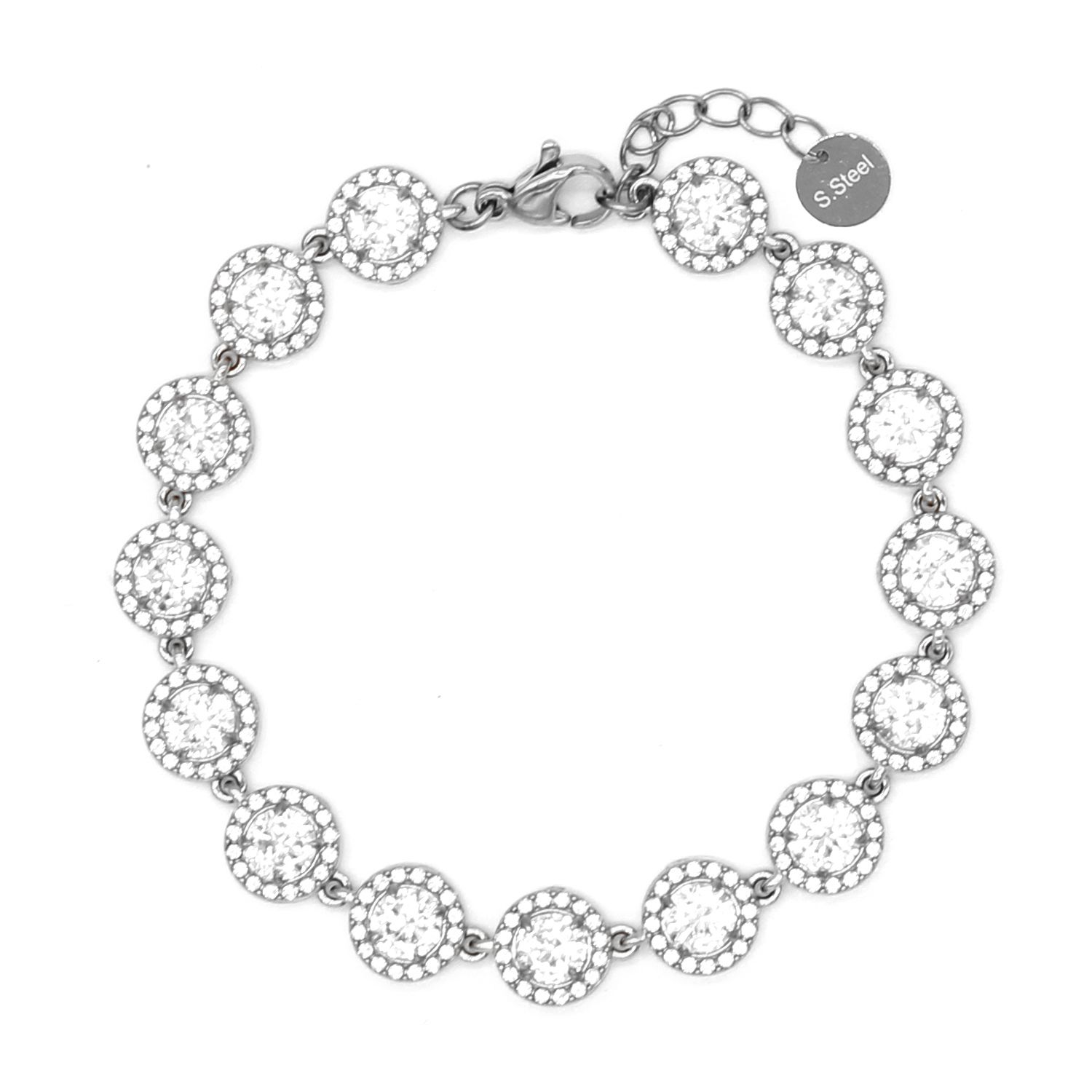 Βραχιόλι Ριβιέρα Με Ροζέτες Στρογγυλές Από Ατσάλι MI21884