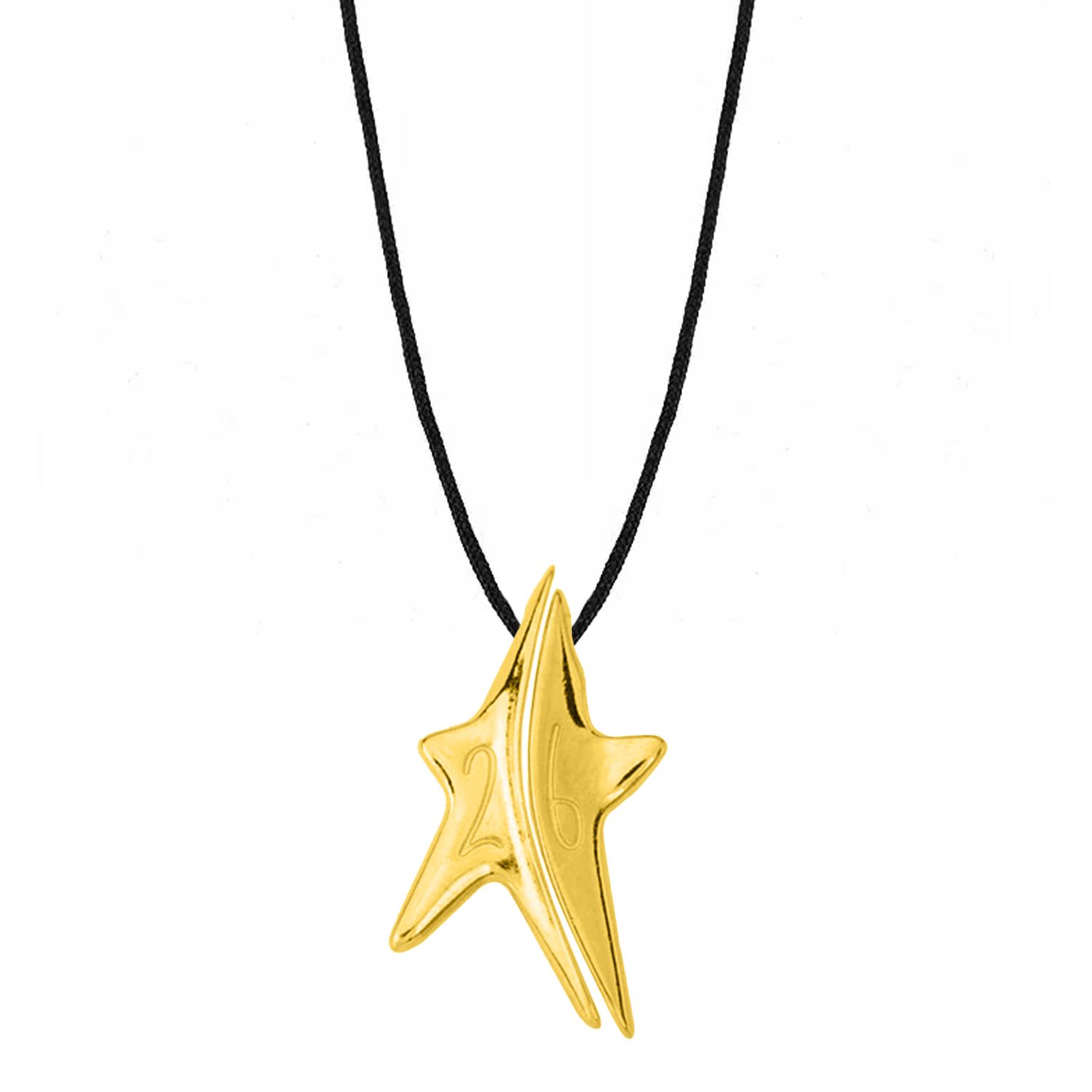 Κολίε Γούρι 2026 Επιχρυσωμένο Αστέρι  Σε Κορδόνι AA13749