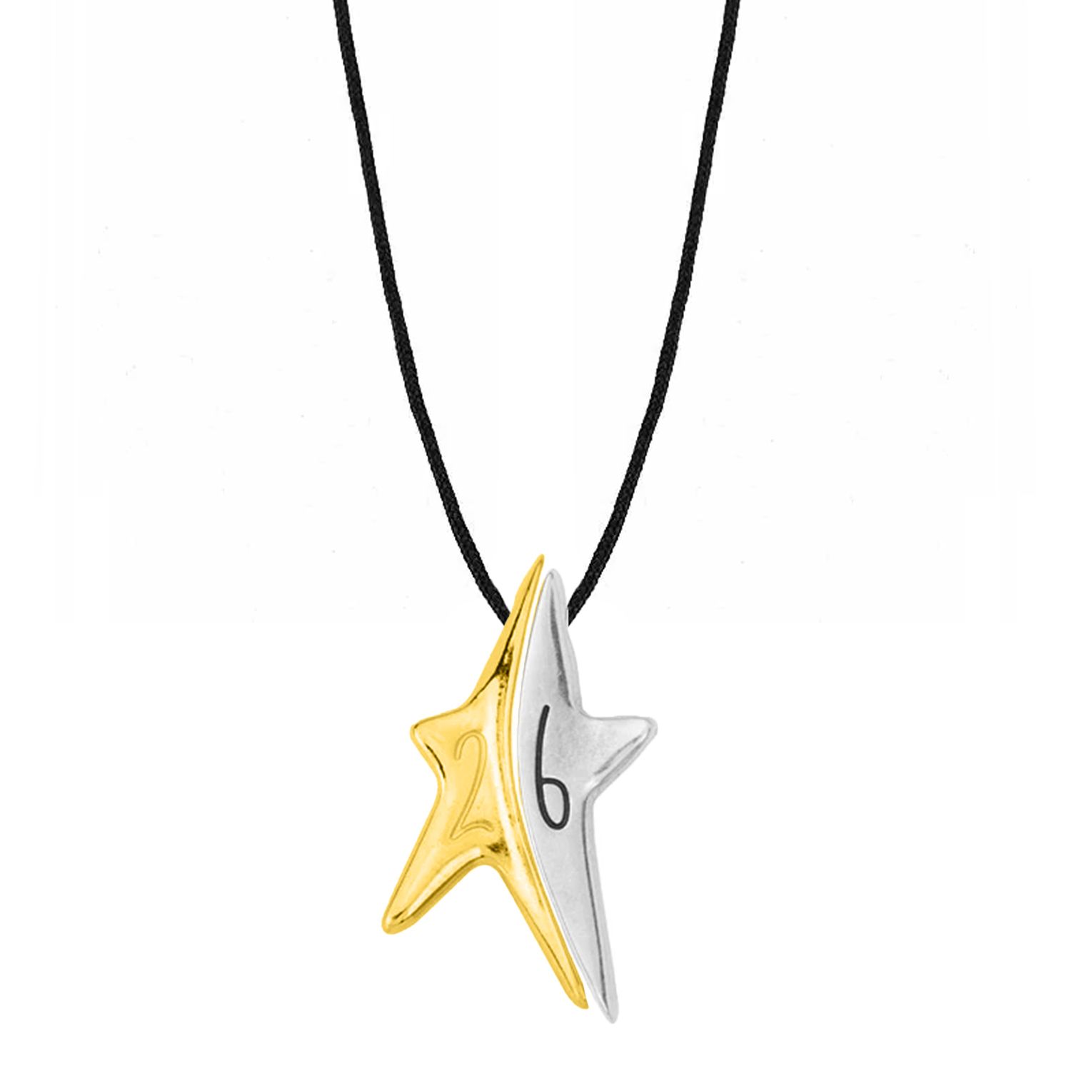 Κολίε Γούρι 2026 Επιχρυσωμένο Αστέρι  Σε Κορδόνι AA13750