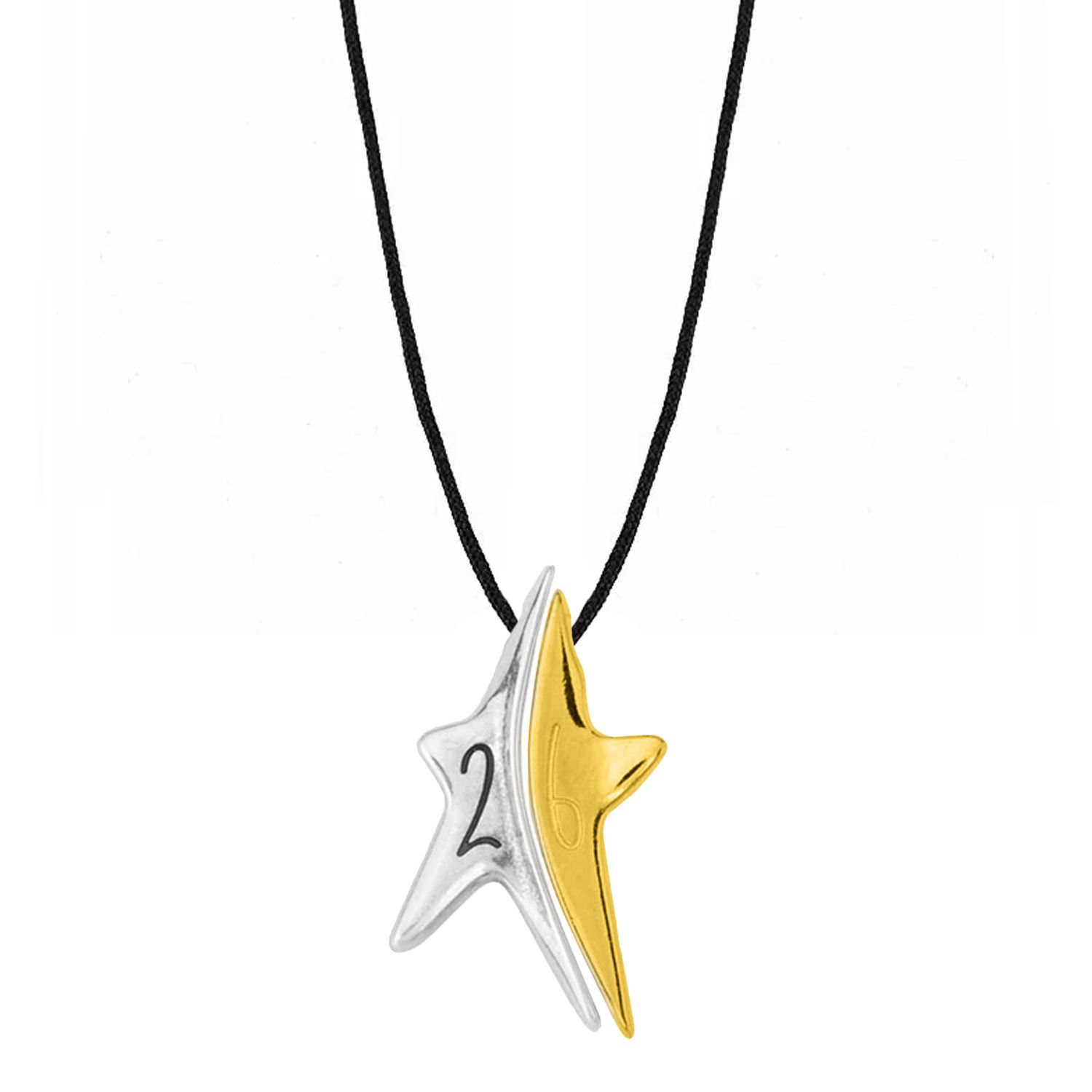 Κολίε Γούρι 2026 Επιχρυσωμένο Αστέρι  Σε Κορδόνι AA13751