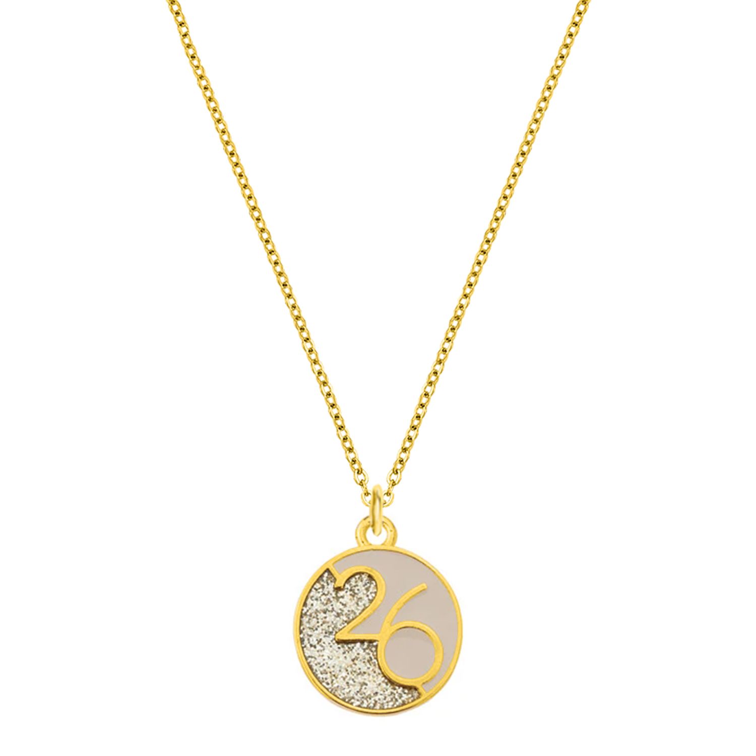 Κολίε Γούρι 2026 Επιχρυσωμένο Με Glitter AA13760