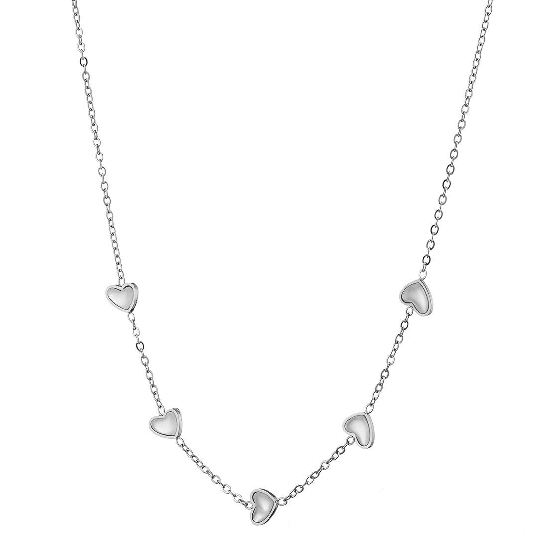 Κολίε Από Ατσάλι Με Καρδιές AS13773