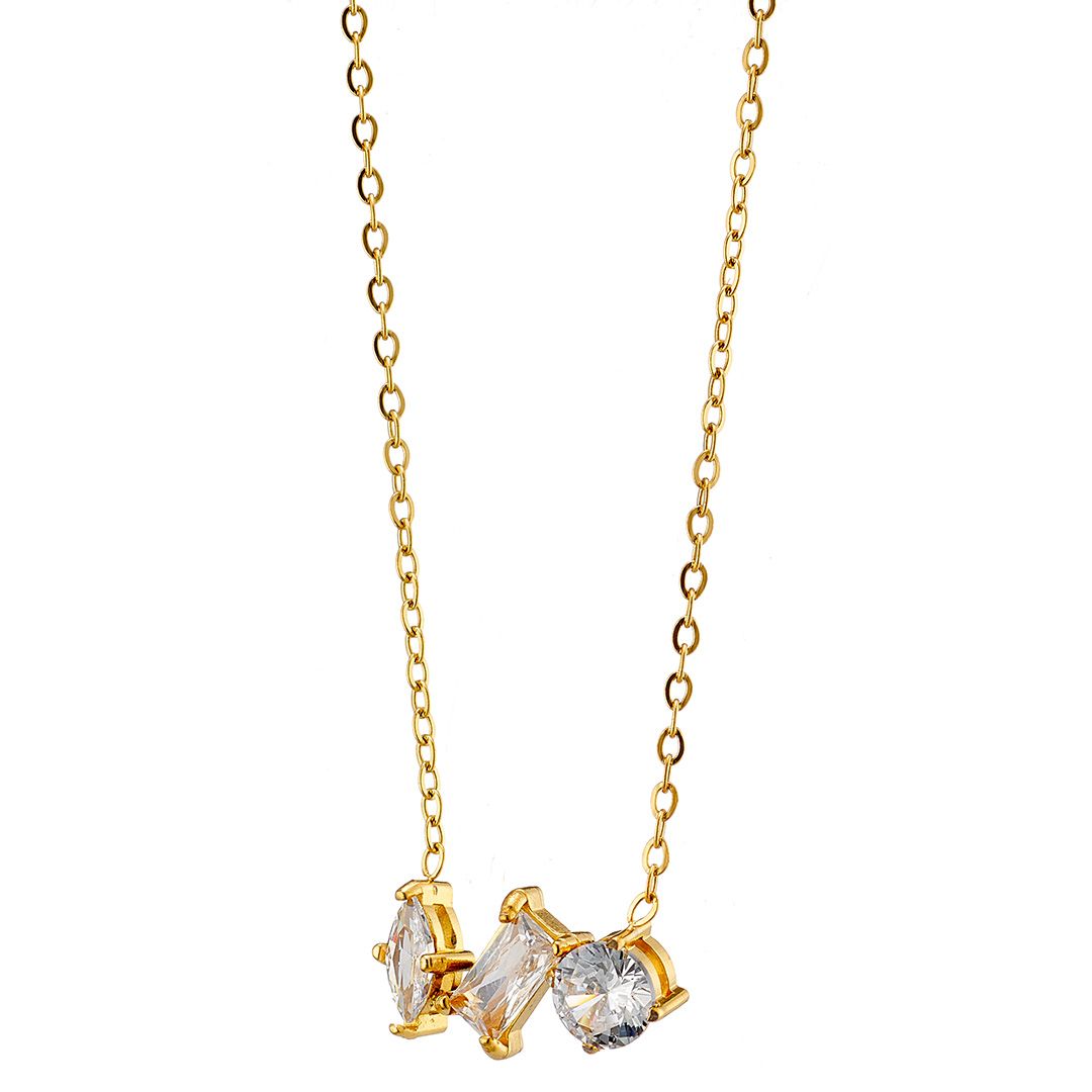 Κολίε Από Ατσάλι Επιχρυσωμένο 24Κ AS13782