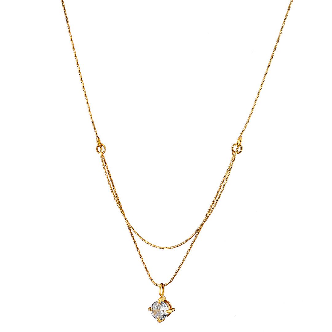 Κολίε Από Ατσάλι Επιχρυσωμένο 24Κ AS13784