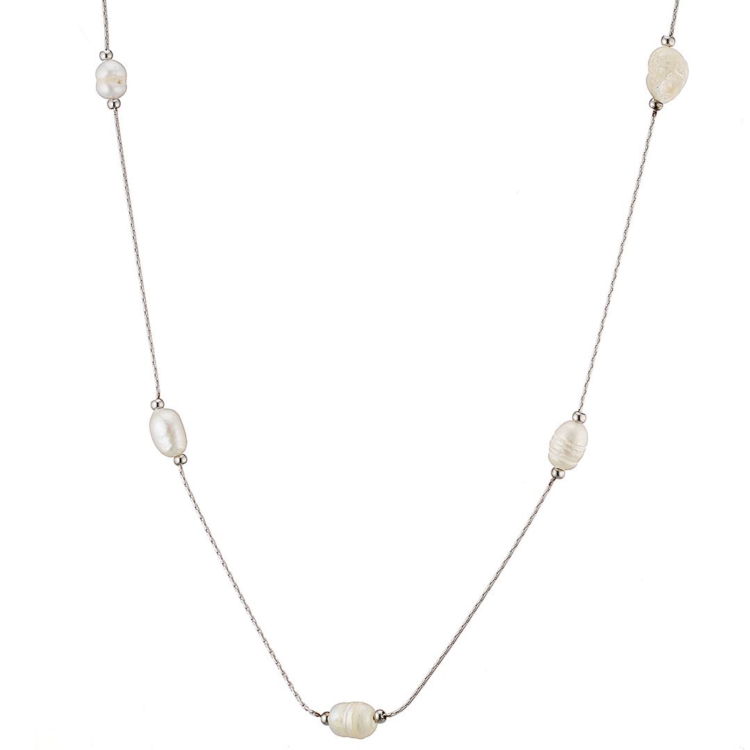 Κολίε Από Ατσάλι Με Μαργαριτάρια AS13801