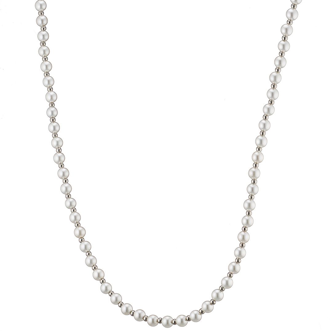 Κολίε Από Ατσάλι Με Μαργαριτάρια AS13820