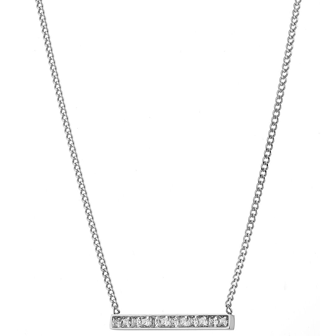 Κολίε Από Ατσάλι Με Ζιργκόν AS13842