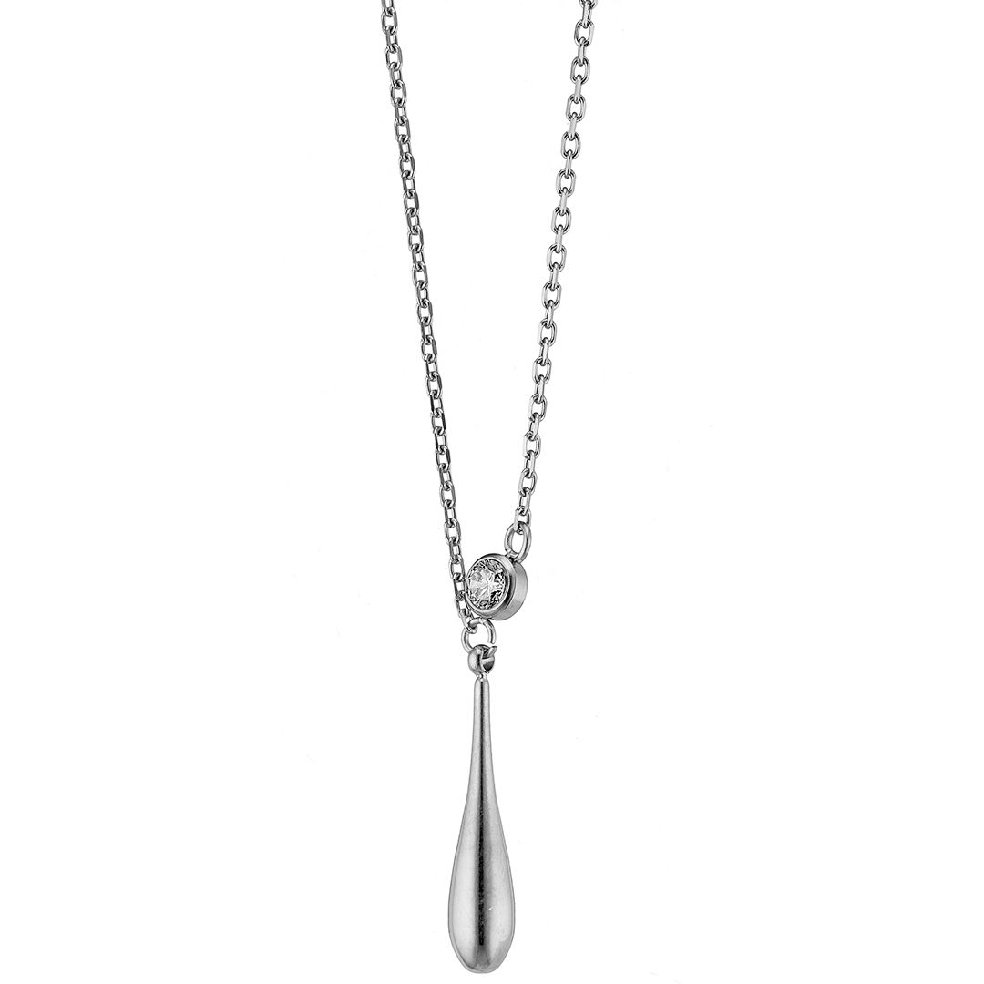 Κολίε Από Ατσάλι Με Ζιργκόν AS13844