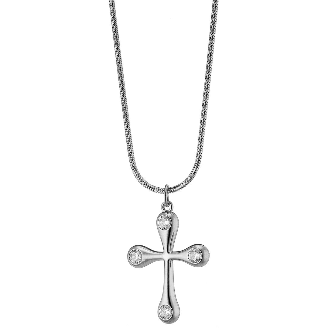 Κολίε Από Ατσάλι Με Σταυρό AS13852