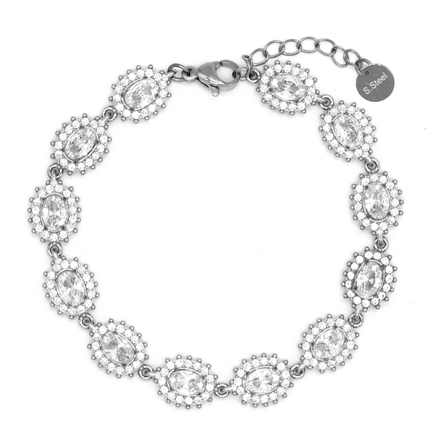 Βραχιόλι Ριβιέρα Με Ροζέτες Οβάλ Από Ατσάλι MI21888