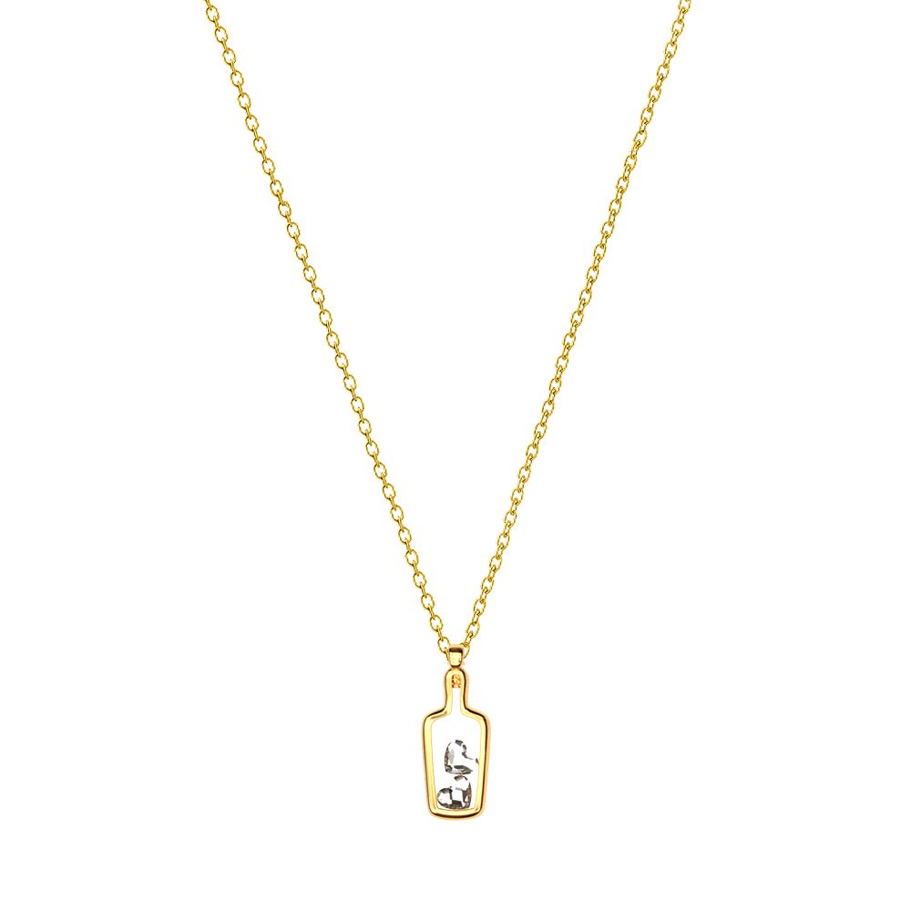 Κολιέ Από Ασήμι 925 Επιχρυσωμένο Με Καρδιές Swarovski EX15407