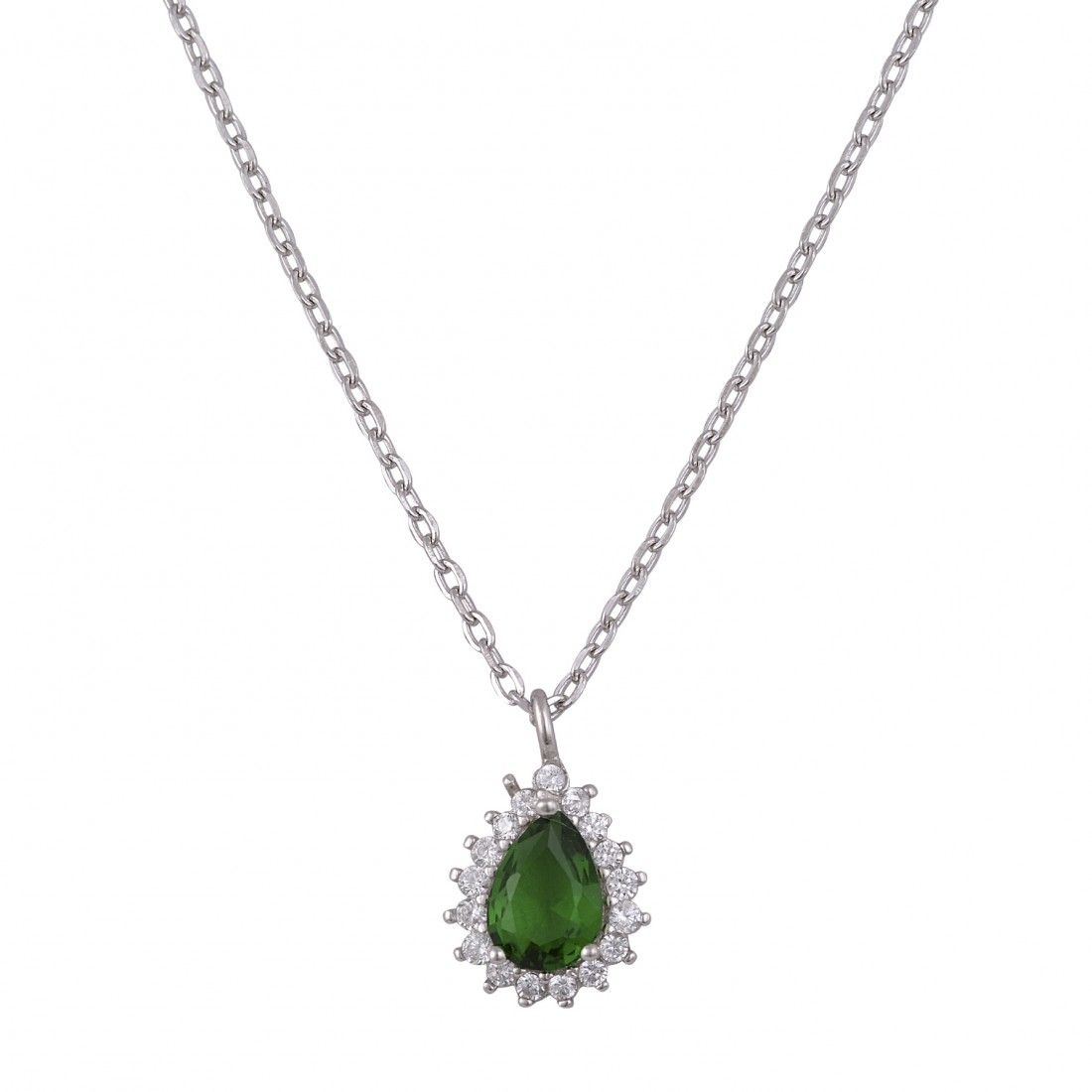 Κολιέ Ροζέτα Από Ασήμι 925 Με Δάκρυ SS17379