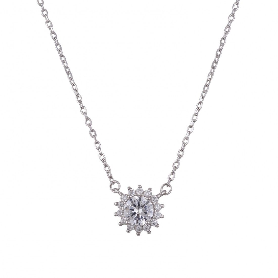Κολιέ Ροζέτα Από Ασήμι 925 Στρογγυλό SS17385
