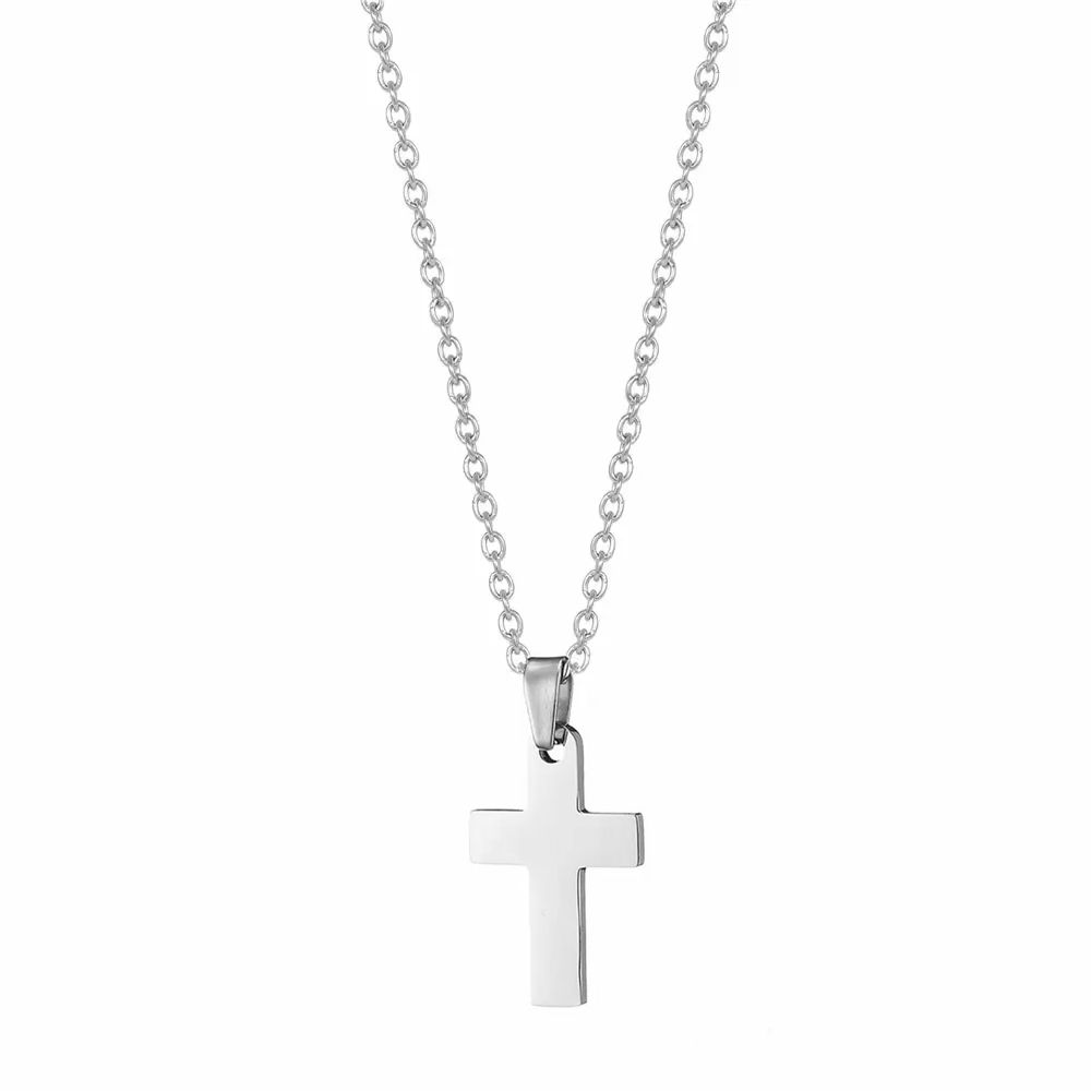 Κολιέ Από Ανοξείδωτο Ατσάλι Με Σταυρό AS18931