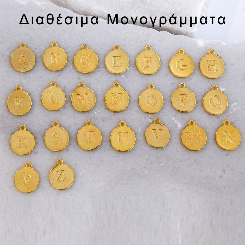 Διπλό Κολιέ Από Ατσάλι Kαι Ορείχαλκο Επιχρυσωμένο Με Μονόγραμμα Και Φλουρί AA19399