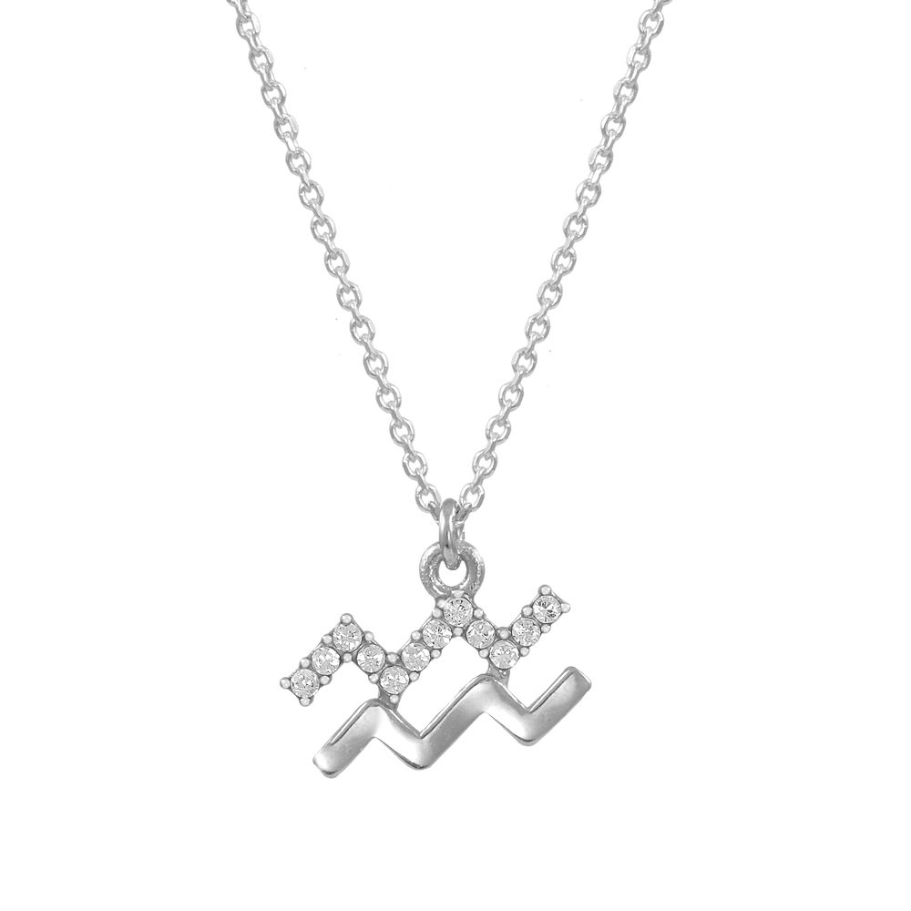 Κολιέ Από Ασήμι 925 Επιπλατινωμένο Με Το Ζώδιο Του Υδροχόου EX19996