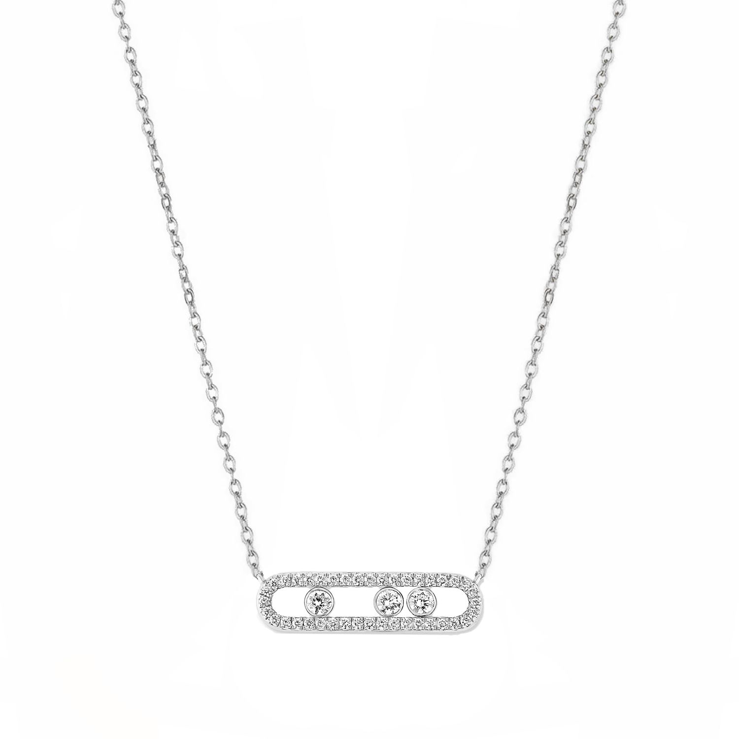 Κολίε Από Ατσάλι Με Κινούμενα Ζιργκόν MI13736