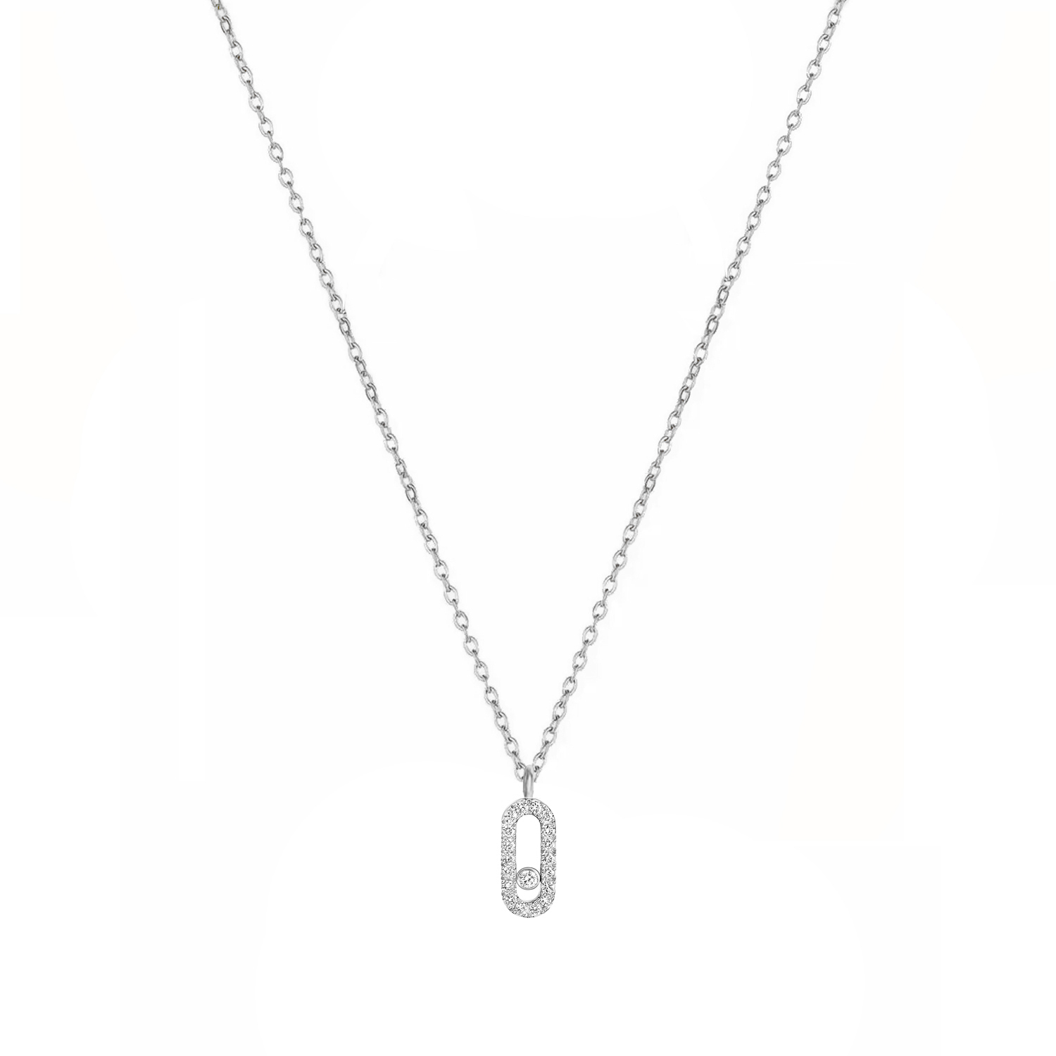 Κολίε Από Ατσάλι Με Ζιργκόν MI13738