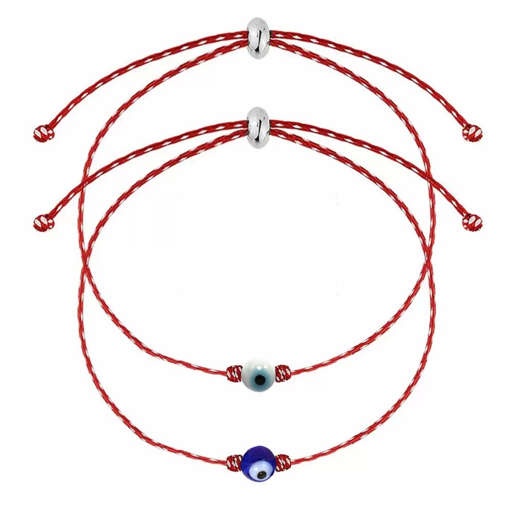 Σετ Βραχιόλια Μαρτάκι Με Ματάκι Μπλε & Άσπρο AA21086