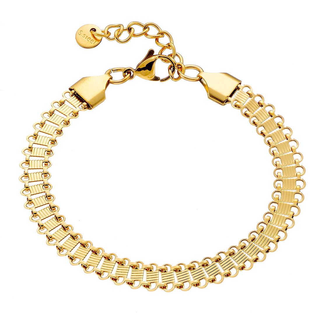 Βραχιόλι Από Ατσάλι Επιχρυσωμένο 24Κ ΑS21502